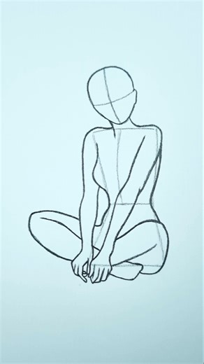 How to Draw a Girl in a Quiet Sitting Pose ✨Tutorial✨ #drawing #pose