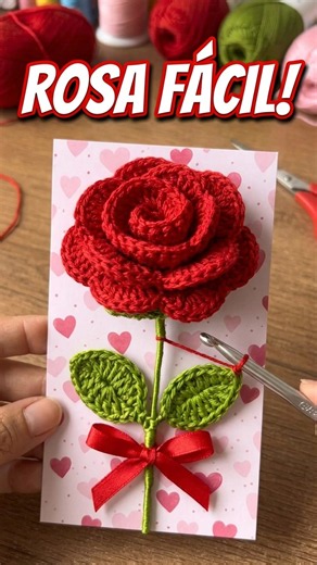 Rosa a crochet fácil para principiantes ❤️ #crochet #amigurumi #hechoamano