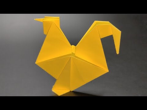 How to Make an Origami Rooster - DIY Paper Rooster Tutorial - Origami Cock