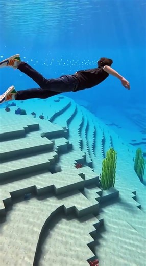 Swimming in Minecraft Water 🌊 #shorts #funny