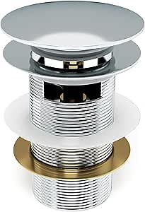 Pop-up Drain for Freestanding Tub, Black Free Standing Bathtub Drain Stopper Fits Most Freestanding Tubs, CUPC Certification (Chrome)
