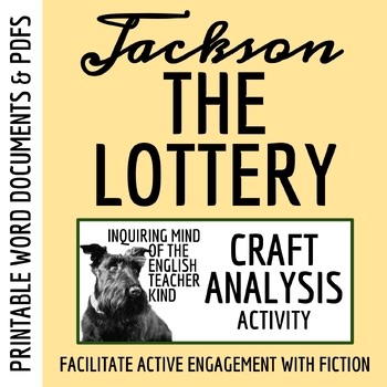 "The Lottery" by Shirley Jackson Literary Elements Worksheet | Reading Activity