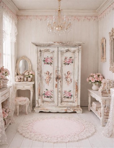 1:12 Scale Dollhouse Miniature Wardrobe, Shabby Chic French Country Style - Etsy