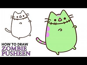 How to Draw Zombie Pusheen Cat for Halloween | Easy Step By Step Drawing Tutorial