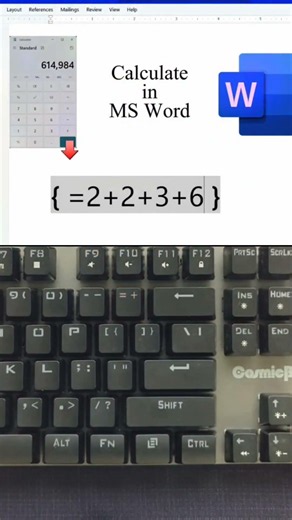 Secret Calculator in MS Word 🤯 | MS Word Hidden Trick #computertips #keyboard #msword #words #word