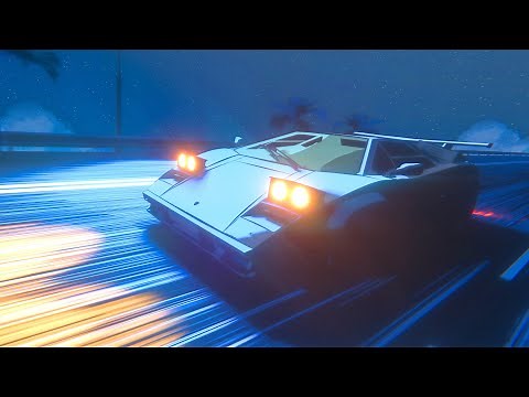Anime Lamborghini Countach - 12 Hours- 4K Ultra HD
