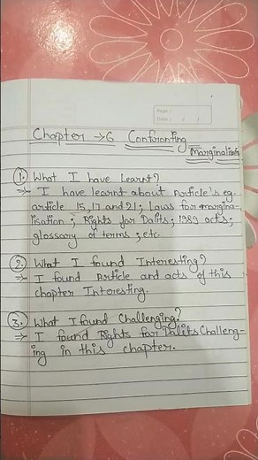 class 8 civics chapter confronting marginalisation learners diary #shorts#india#viral#2024#class8