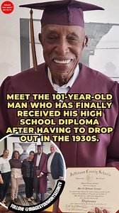 21K views · 2.9K reactions | Meet the 101-year-old man who has finally received his high school diploma after having to drop out in the 1930s. | Images you WON'T see on T.V. | Facebook