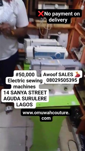Awoof SALES 💃💃💃 14 SANYA STREET AGUDA SURULERE LAGOS Electric Sewing machine Foreign Used Tested and working perfectly It sew all materials, perfect for wig making Foreign Used , 08029505395 Functions👉👉👉👉 Straight Zigzag Weaving with zizag stitch Button holes Button tacking Embroidery Twin needle Fast Strong and durable Sews all fabric & wigs Direct light Easy Threading 14 Sanya street Aguda surulere Lagos #singersewingmachines sewingmachine | Omuwah - couture