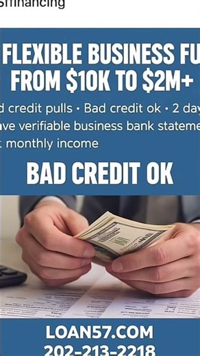 8 million available for businesses Revenue based loanBad credit ok Loan95.com202-213-2218