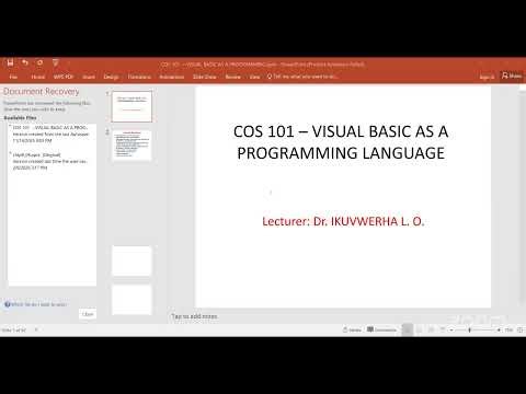 COS 101 Lecture