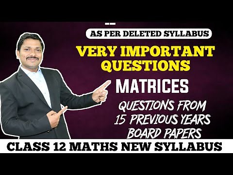 Most Important Questions of Matrices | HSC Board April 2021 | Dinesh Sir