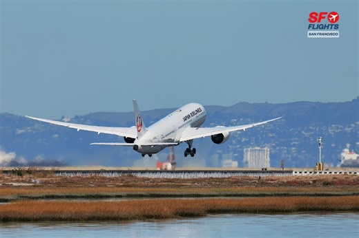 🛫 Smooth Takeoff! 🇯🇵 Japan Airlines Boeing 787 (JA866J) Departing San Francisco for Tokyo -- #planespotting #japanairlines #jal #boeing787 #dreamliner #sfoairport #flysfo #tokyo #haneda #sfflights #fblifestyle | SF.Flights