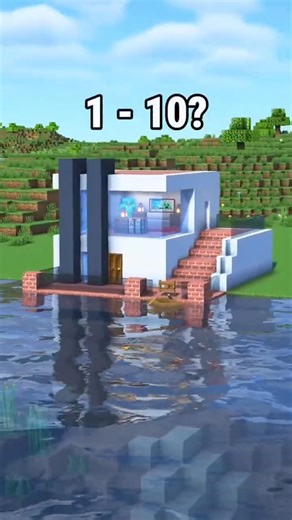 Rate this Modern Water House 1-10! 🏠🌊 #minecraft #build #shorts