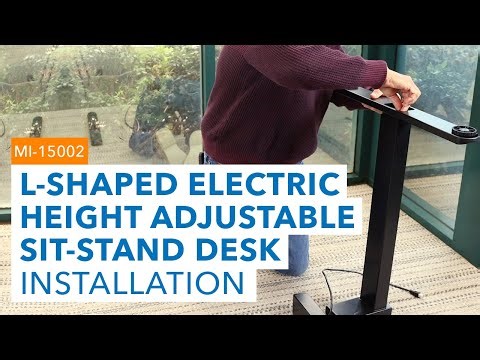 L-Shaped Electric Height Adjustable Sit-Stand Desk | MI-15002 (Installation)