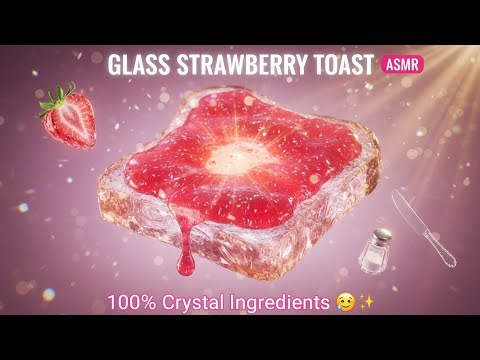 Glass Strawberry Jam Toast Made from 100% CRYSTAL 🥹✨ | ASMR