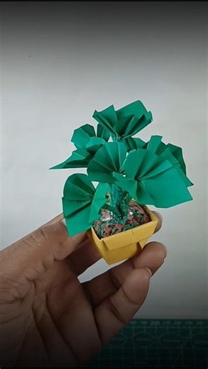 Origami Mini Paper Plant | Mini Paper Alocasia Plant DIY #shorts #viral #viralshorts