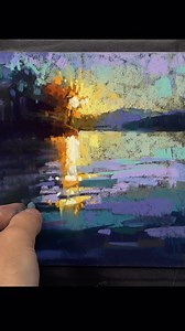 Let there be light! Landscape Week Lesson 3 was a very special time of pulling dramatic light out of a dark surface. We used @uartsandedpaper dark for this lesson, and captured the sunlight on the water. What a week of creative adventures! | Alain J. Picard Artist, Instructor & Author