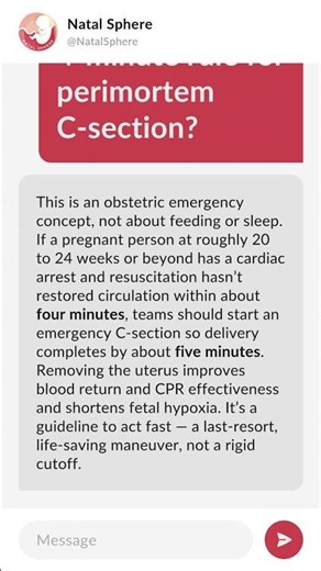 What is the 4-minute rule for perimortem C-section?