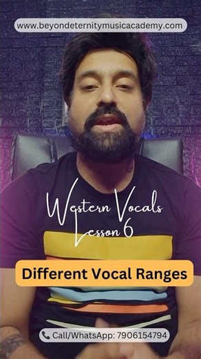Lesson 6: Different Vocal Ranges | Easy Beginner Tutorial of Western Vocals #westernsingingclasses