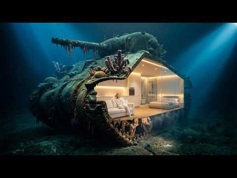 This Woman Built a SECRET HOUSE Inside a SUNKEN TANK - Deep Sea ASMR