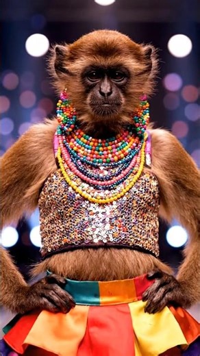 model monkey stage walking 🎉🐒🤯 #monkey #model #viralvideo #shorts