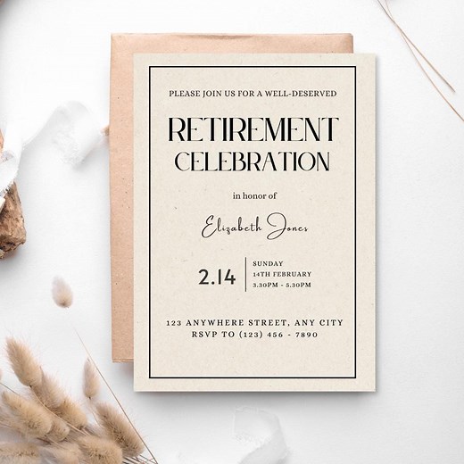 Retirement Party Invitation Template, Editable Modern Retirement Celebration Invite, Printable Retirement Invitation, Digital Download - Etsy