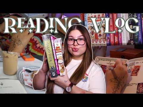 READING VLOG | reading the jasad heir, updating my reading journal, crochet projects, & a book haul
