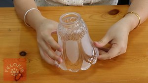 Set of 4 Premium Clear & Frosted Ceiling Fans Light Covers Glass Shade, Transitional Style Replacement Glass Shade with Standard 2-1/8" Fitter Size, 4-4/5" high x 5" Diameter