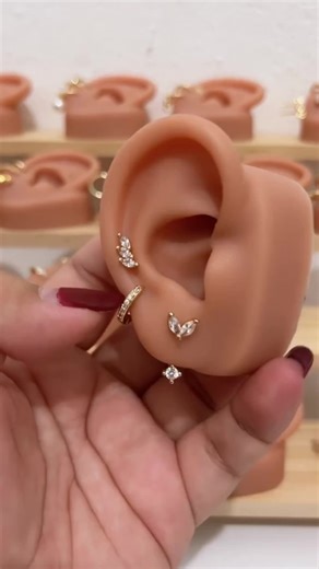 IF YOU 6-Piece Golden/Silver Huggie Hoop Studs Earrings,C-Shaped Earrings,Dainty Rhinestone Women Trend Accessories Jewelry Gift (Cubic Zirconia Copper,Leaf,Love Heart,Shell,Daisy Pendant Design)