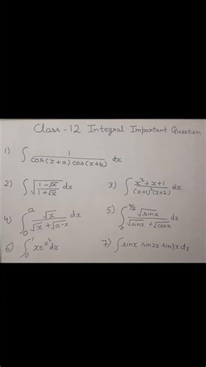 🔥 “Class 12 Integrals | Top 15 questions jo exam me pakke aate hain 😱”