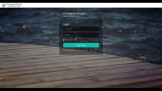 Customer Use - Logging into Consignor Access