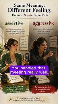 Assertive vs Aggressive | Same Meaning, Different Feeling: Positive vs Negative English Words