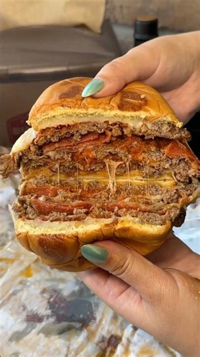 The ITALIAN AMERICAN SMASH BURGER from Butchers Burger in Bensonhurst, Brooklyn NYC! 🍔 #DEVOURPOWER