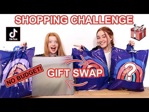 Gift Swap TikTok Shopping Challenge *Sister Vs Sister | No Budget Shopping Haul | Ruby and Raylee