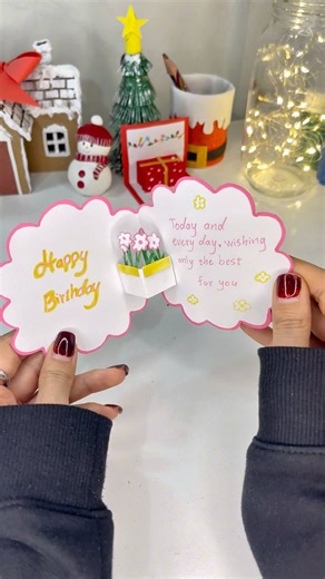 3D Birthday Card 🌸🎂 | Easy Pop-Up Birthday Card Idea✨