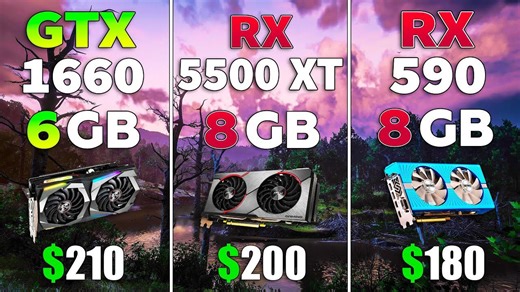RX 5500 XT vs GTX 1660 vs RX 590 test in 8 games