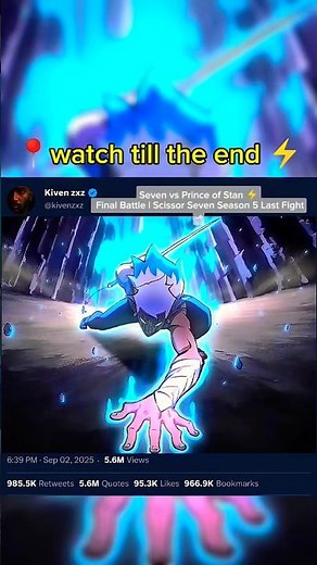 Seven vs Prince of Stan Final Fight 🔥 | Scissor Seven Season 5 Last Episode Battle..#ScissorSeven