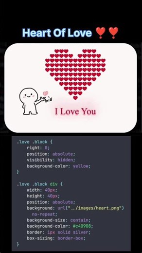 ❤️ Heart Of Love Animation 💻✨ | HTML CSS Magic #Shorts
