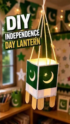 Simplest & Easy Pak-Lantern DIY| Independence Day #shorts #Pakistan