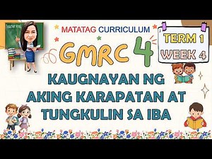 GMRC 4 TERM 1 WEEK 4 | KAUGNAYAN NG AKING KARAPATAN AT TUNGKULIN SA IBA | MATATAG CURRICULUM