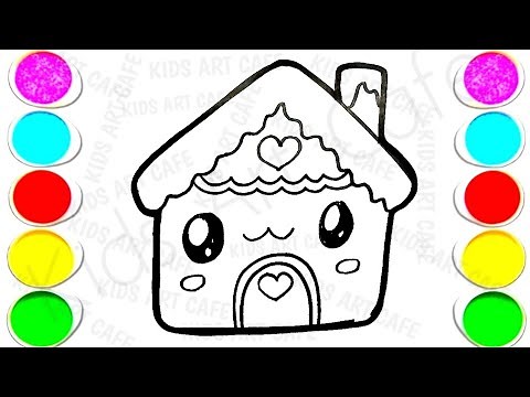 🎨 How to Draw a cute gingerbread house for christmas | Easy & Cute Step-by-Step Drawing for kids