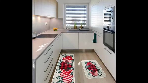 Valentine's Day Decorative Kitchen Mats Set of 2-16x24 and 16x48 Inch (Heart Rugs)