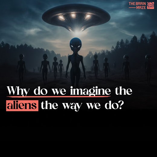 Why do we picture aliens with big heads and small bodies? Is this just a Hollywood trope, or is there a deeper reason? How is this image related to our evolutionary path? | The Brain Maze