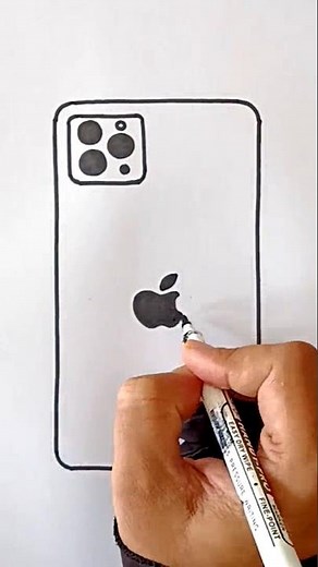 Apple iPhone Drawing in Easy Steps #iphone #mobile #drawing