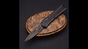 天启刃大剑标蛇神-Microtech 微技术大剑标 DLC版蛇神 黑色铝柄 M390钢双刃 DLC石洗表面