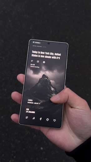 Dark Themed Android Setup with Compact Grid Layout. #androidsetup #androidcustomization