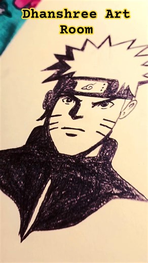 I Drew Naruto Uzumaki in DARK STYLE 🖤 | Insane Result #art #anime #shortsfeed #narutocosplayers