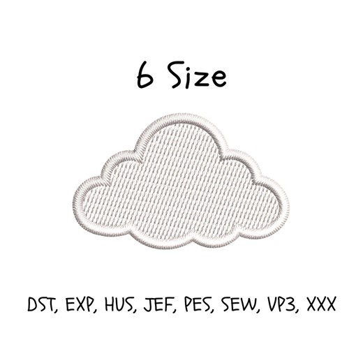 Cloud Embroidery Design: 6 Sizes (instant Download File) - Etsy