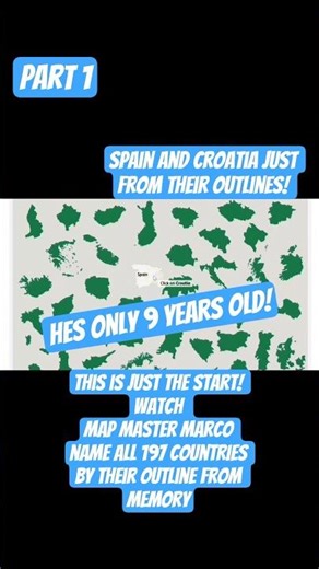 Part 1: He Knows Every Country By Just Its OUTLINE at Age 9 🌍😱 #shorts #viral #quiz #geography